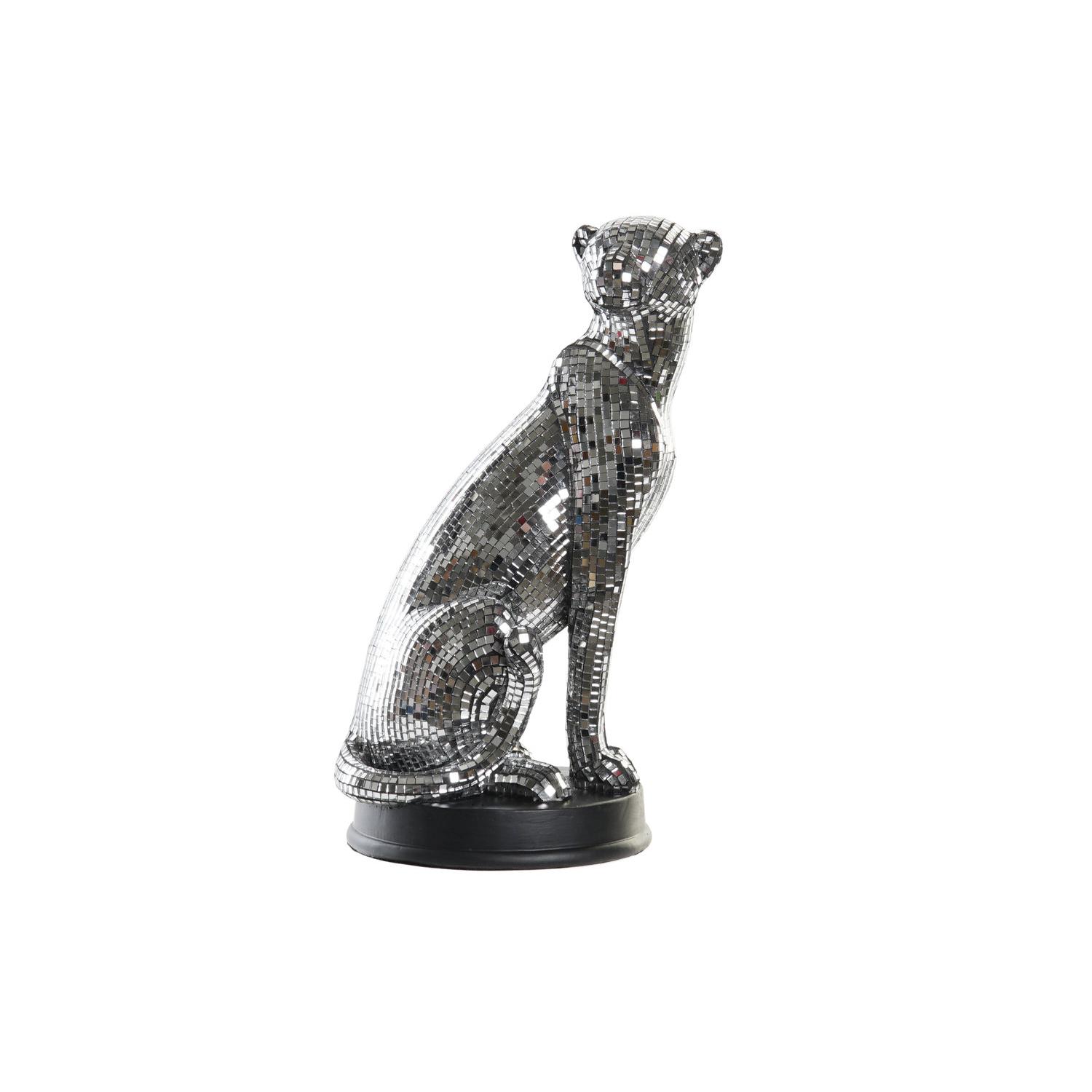 FIGURA RESINA 19,5X16X31,5 LEOPARDO ESPEJO FD194722