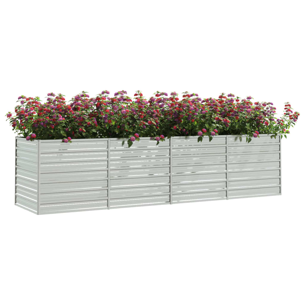 vidaXL Arriate de acero galvanizado plateado Dimensiones 160 x 80 x 45 cm,  240 x 80 x 77 cm,  240 x 40 x 77 cm y mas