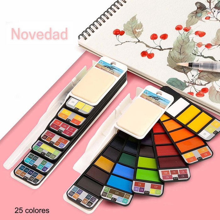 ROYMART CAJA 25 ACUARELAS PROFESSIONAL WATER COLOR FORMA ABANICO MANUALIDADES