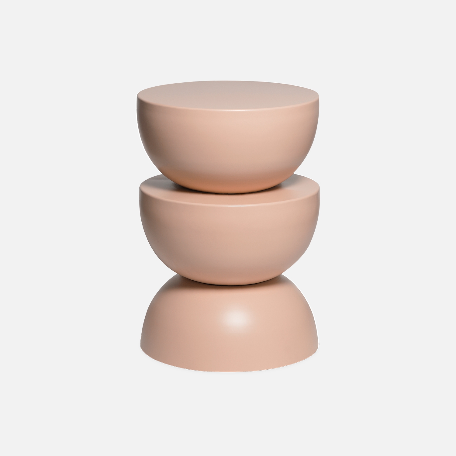 sweeek - Mesa auxiliar o mesita de metal Nude - 32x32x46.5 cm