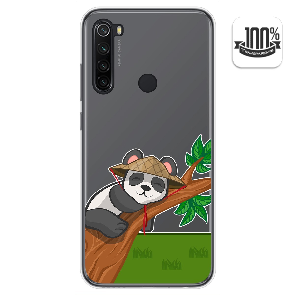 Tumundosmartphone Funda Gel Transparente para Xiaomi Redmi Note 8T diseño Panda Dibujos