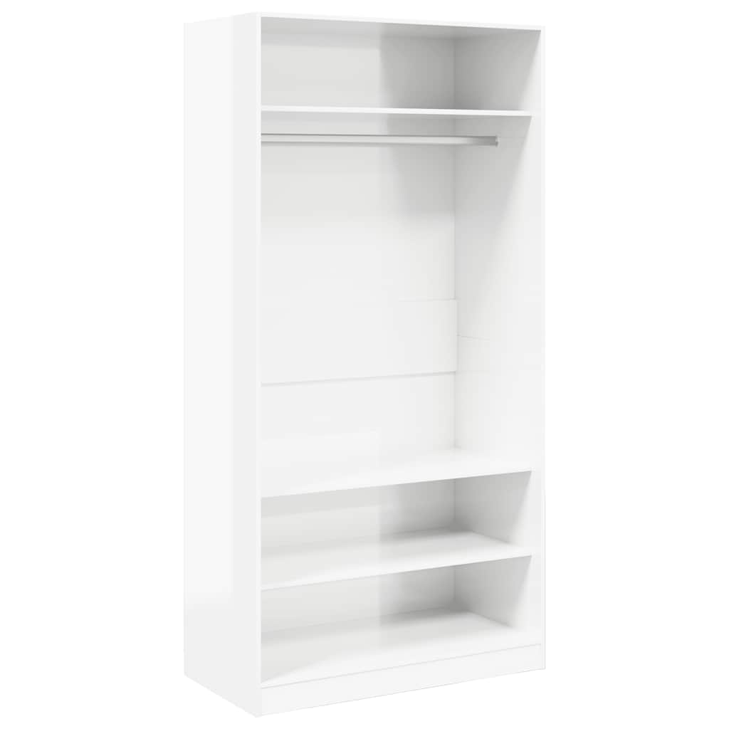 vidaXL Armario de madera contrachapada blanco brillante 100x50x200 cm