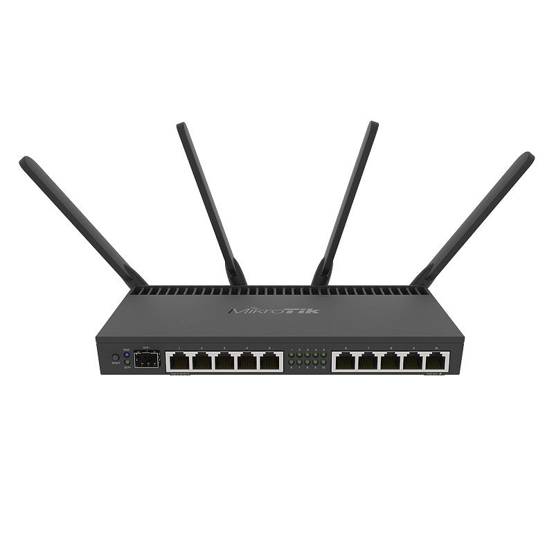 Mikrotik - RB4011iGS+5HacQ2HnD-IN router inalámbrico Gigabit Ethernet Doble banda (2,4 GHz / 5 GHz) Negro RB4011IGS+5HACQ2HND-IN