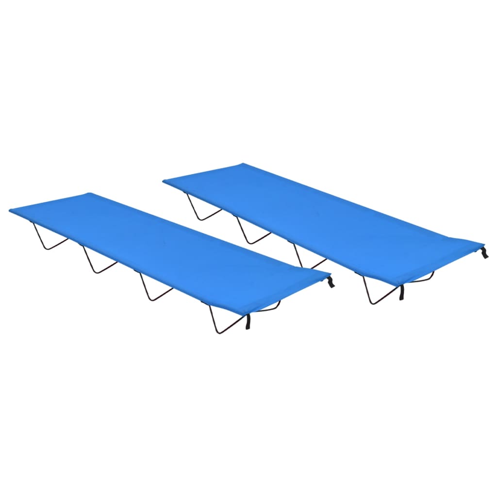vidaXL 2x Camas de Camping Tela Oxford y Acero Viaje Plegable Tumbona Color Azul,  Gris,  Negro y mas