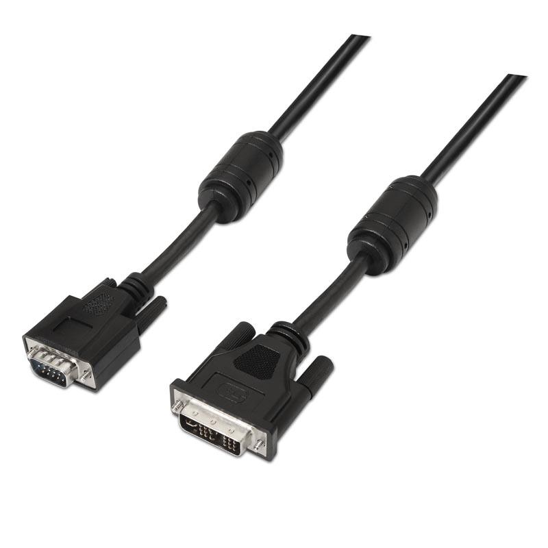 Nanocable Cable DVI a VGA 5m Alta Resolución Doble Ferrita