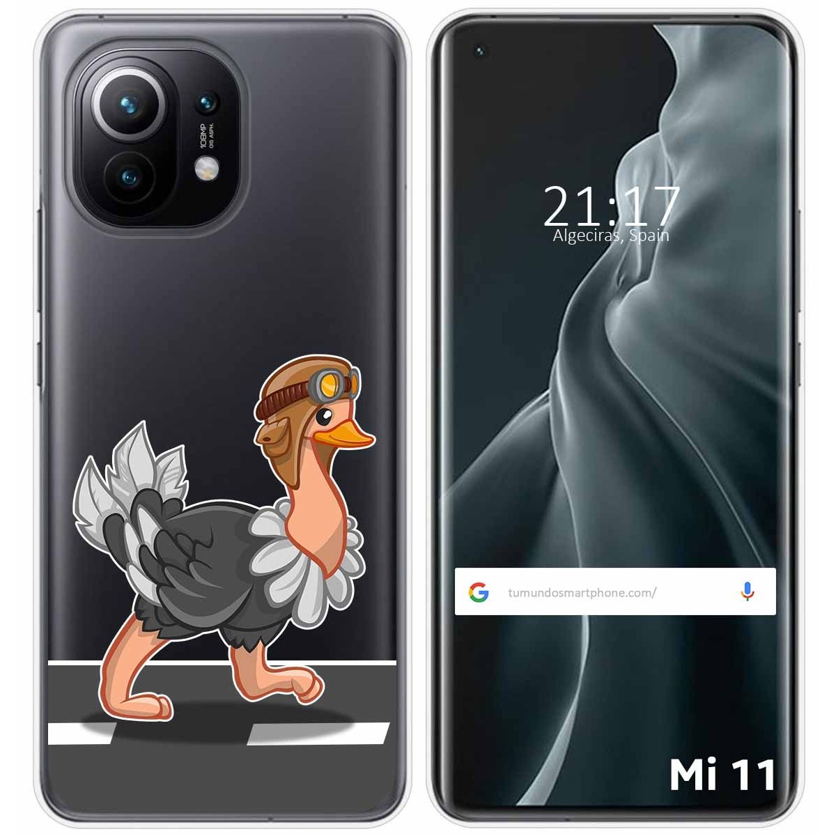 Tumundosmartphone Funda Gel Transparente para Xiaomi Mi 11 5G diseño Avestruz Dibujos
