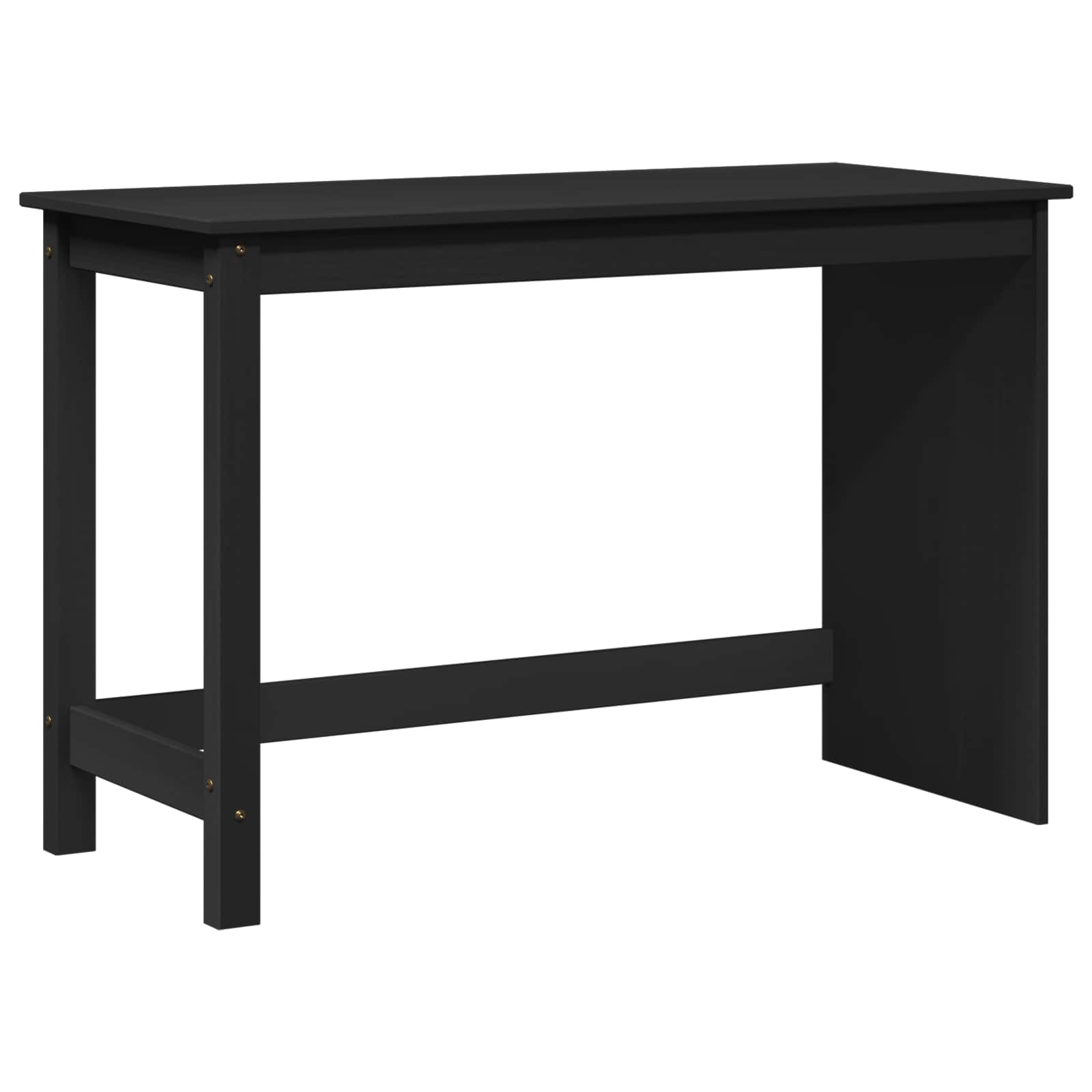 vidaXL Escritorio Negro 112 x 50 x 75 cm Madera de Pino Macizo
