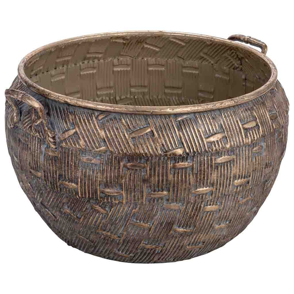 Wonderlust Deco - Macetero de metal dorado 44x42x24 cm Dorado 43.5x41.5x24h cm