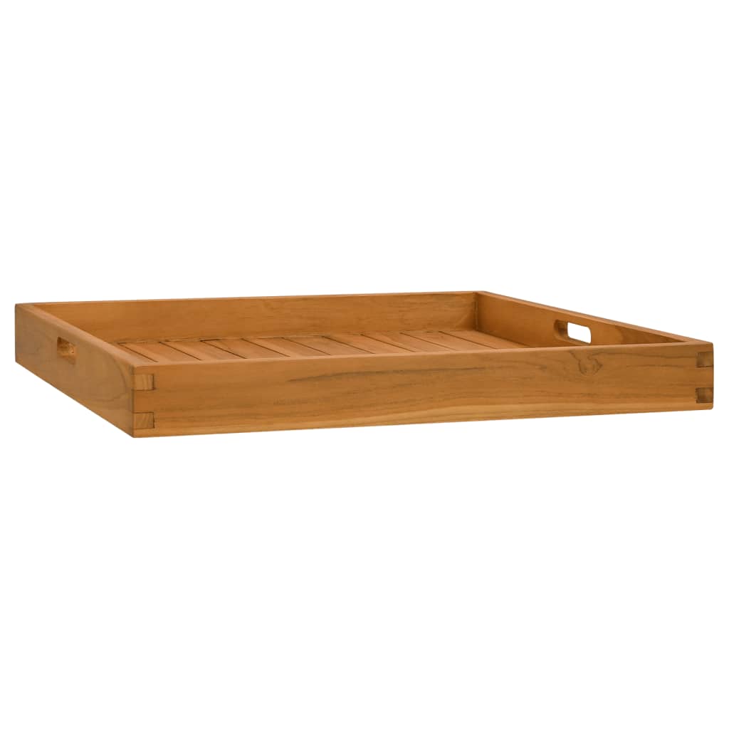 vidaXL Madera de Teca Maciza Bandeja Servir Plato Fruta Desayuno Té Dimensiones 60 x 35 cm,  50 x 50 cm,  60 x 60 cm y mas