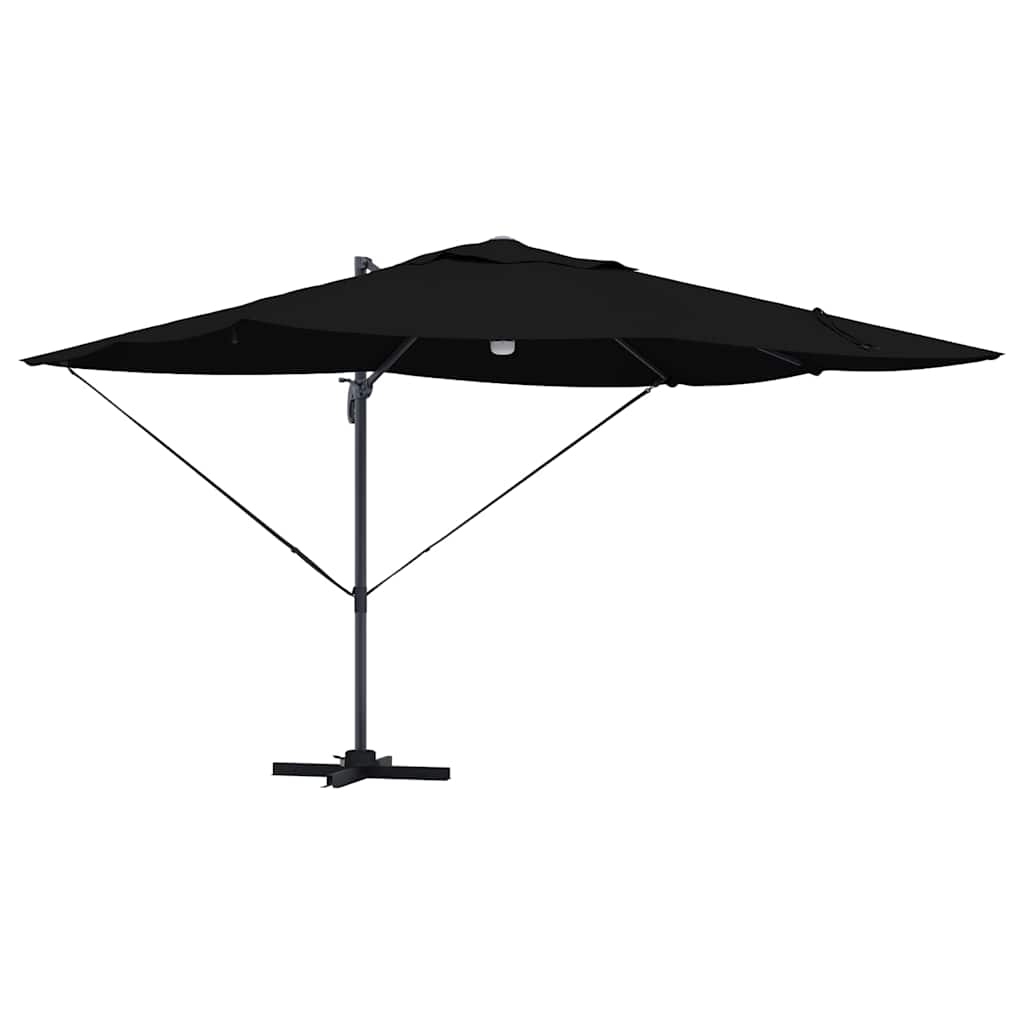 vidaXL Sombrilla Negro 351 x 250 x 253 cm Poliéster y Aluminio