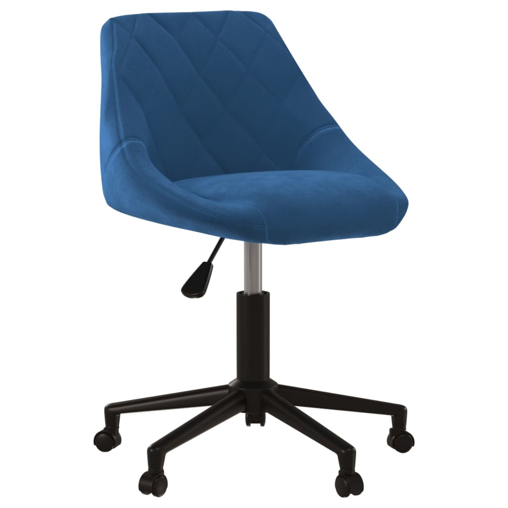 vidaXL Silla de oficina giratoria de terciopelo en color Gris oscuro/Negro/Azul | cómodas modernas ergonómicas para comedor cocina salón hogar