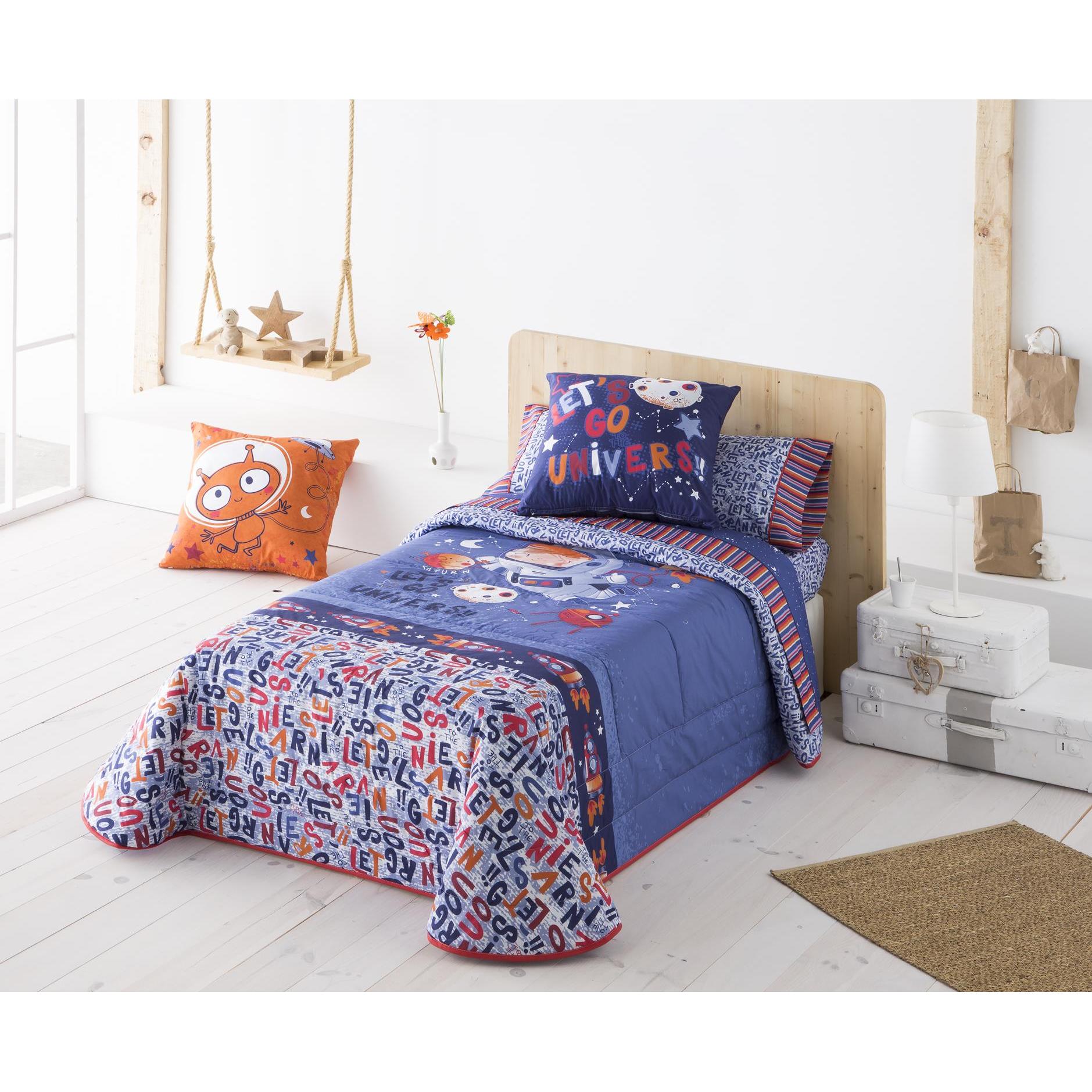 JVR - Colcha Bouti modelo ROCKY - Tejido 100% Algodón Percal 200 hilos - Estampado digital -  Cama 80/90/105