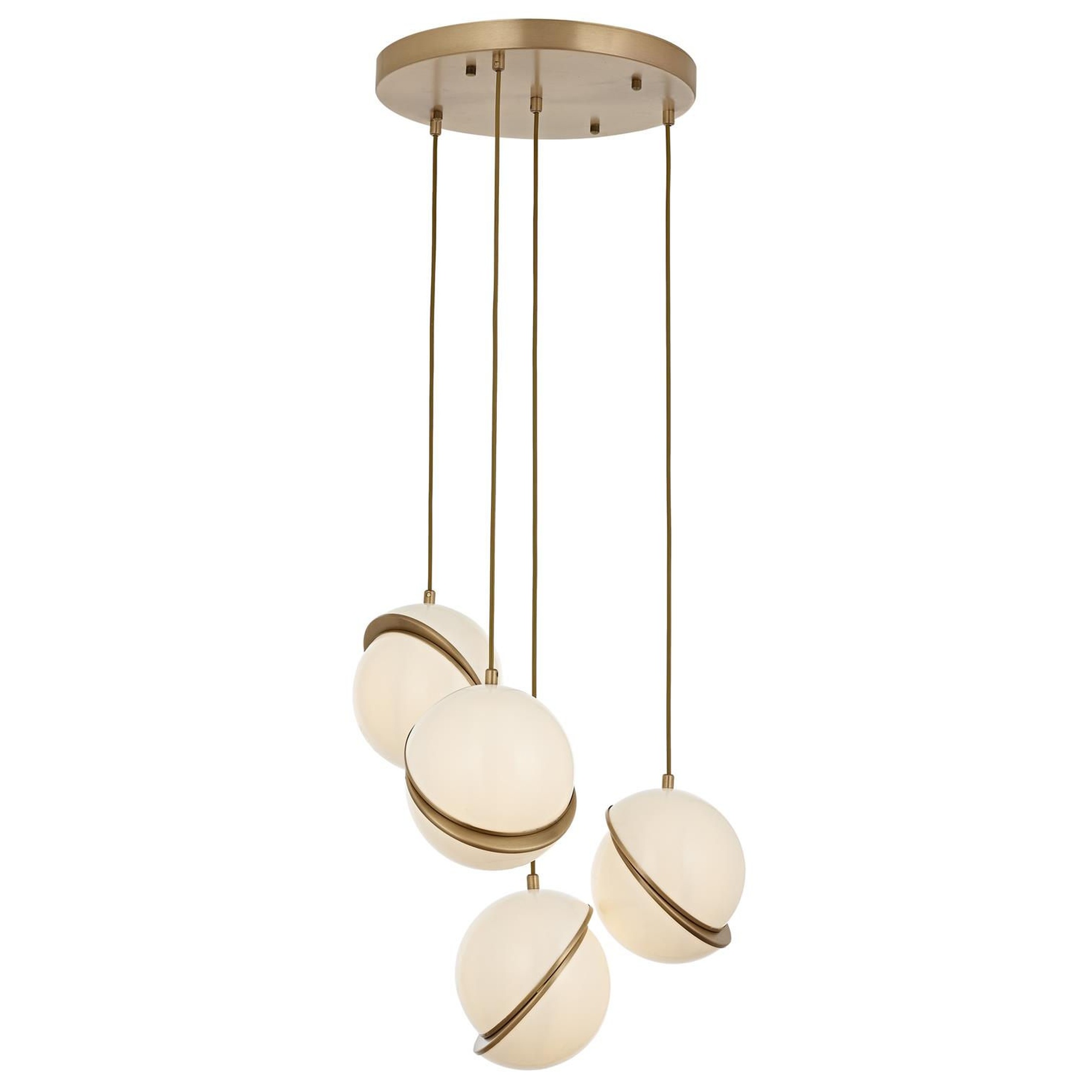Lámpara colgante de techo WELLHOME fabricada con metal para 4 bombillas con acabado blanco y vintage