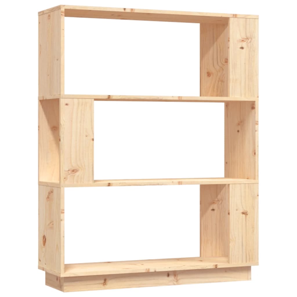 vidaXL Estantería/divisor madera de pino 80x25x101 cm Natural, Blanco, Gris Mueble Almacenaje Estantería para Oficina, Estudio, Dormitorio Estantería/Librería/ mueble de Almacenamiento