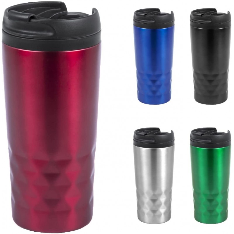 TIENDA EURASIA® Vaso Termo de acero Inox de 310 ml, con Tapa de Seguridad y con Dosificador, 2 horas caliente, 8 horas fría