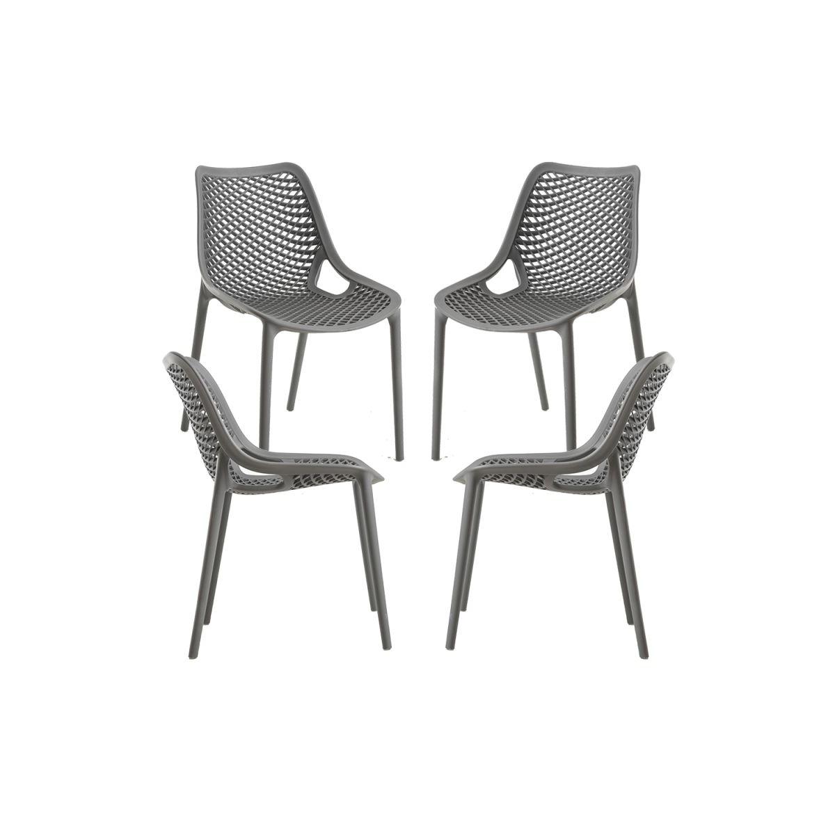 Regalos Miguel - Packs Sillas Jardín - Pack 4 Sillas Kusin - Gris oscuro
