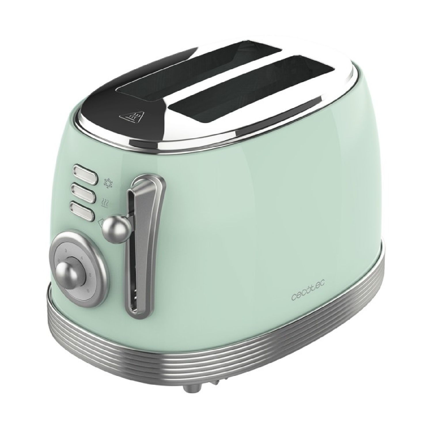 Cecotec Tostadora Toast&Taste 800 Vintage Light Green. 850 W, Doble Ranura Corta Extra anchas de 3,8 cm, 2 Tostadas