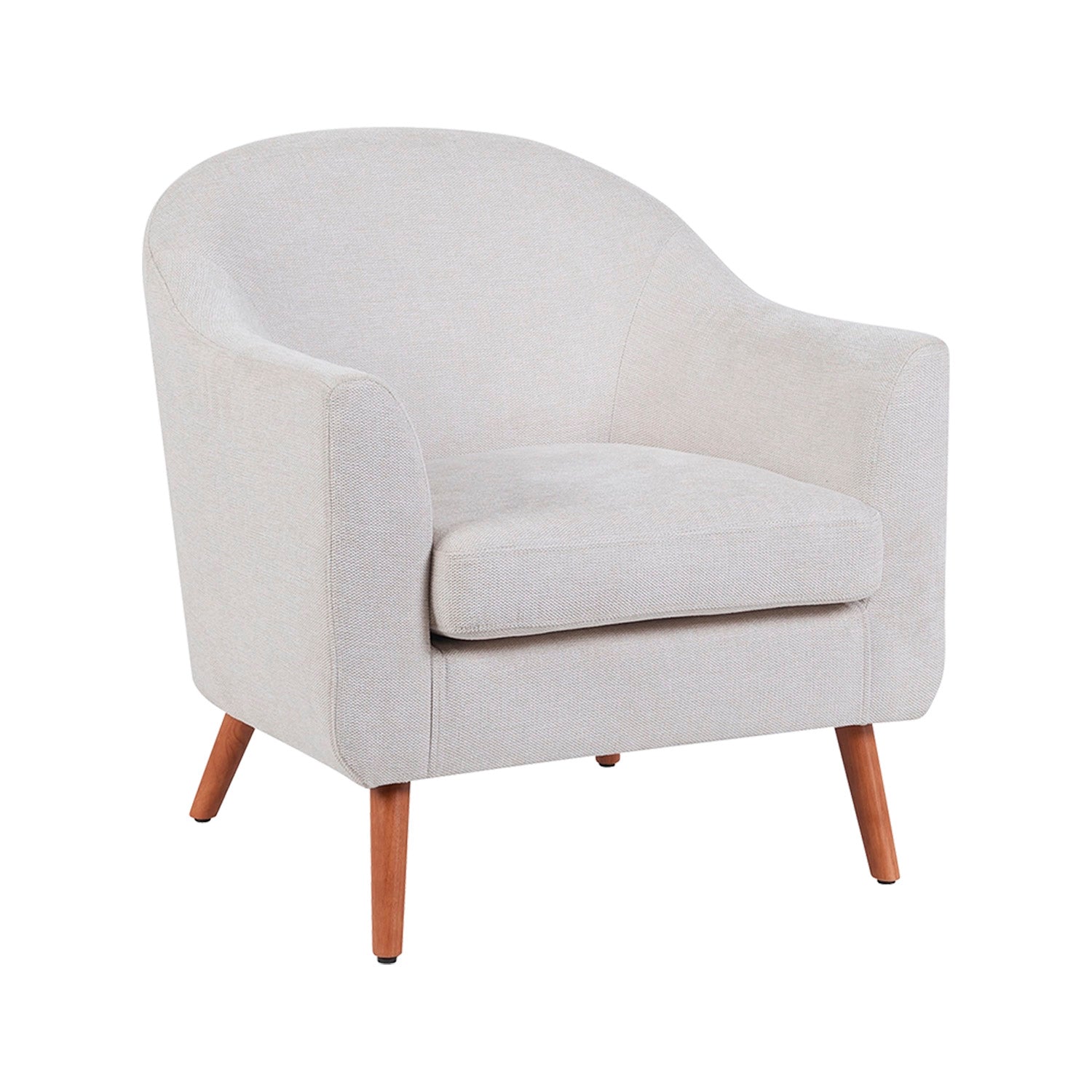 Sillón tapizado en tela nelda  beige para hogar moderno mueble de almacenaje  - Homekit