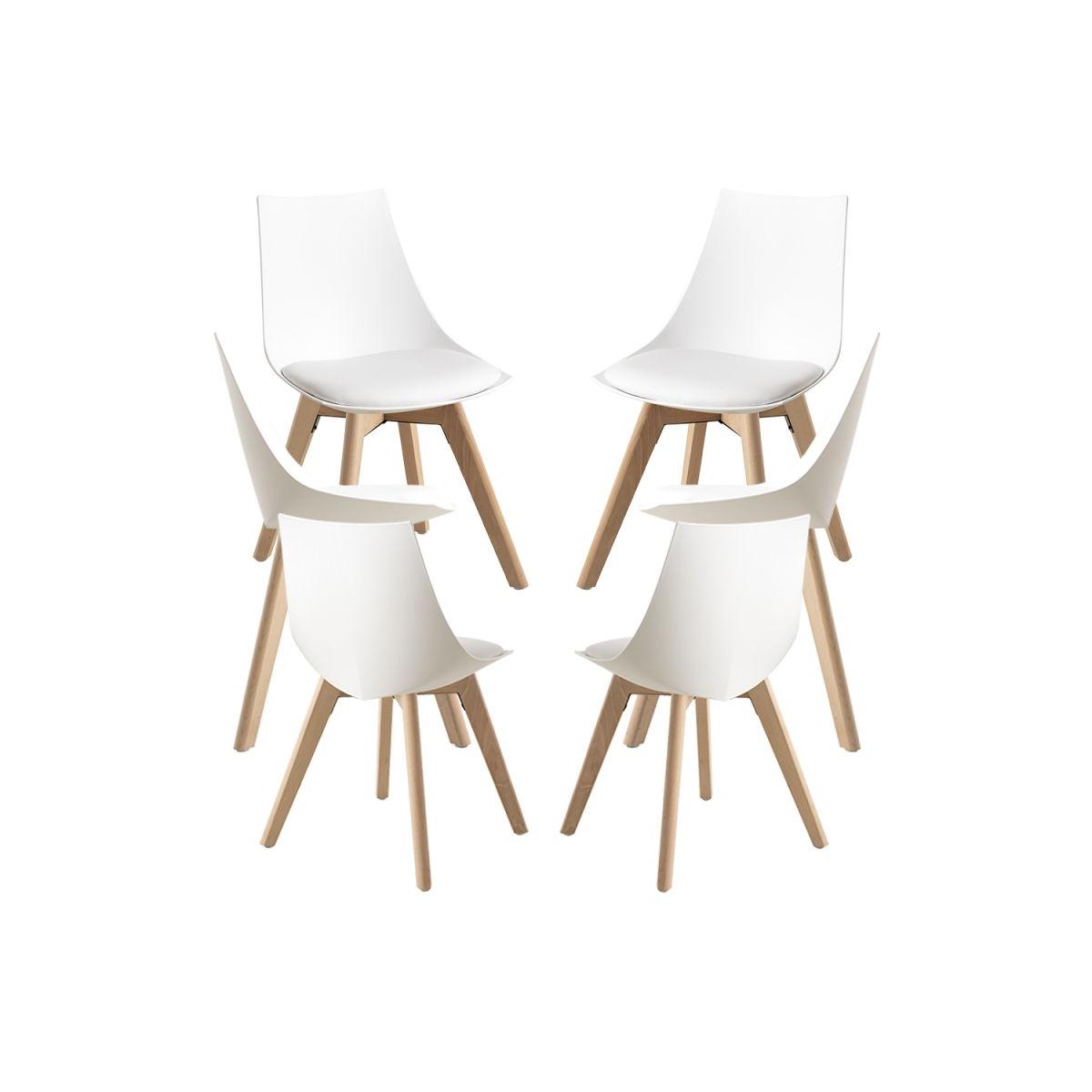 Regalos Miguel - Packs Sillas Comedor - Pack 6 Sillas Blok - Blanco