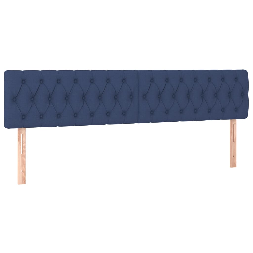 vidaXL Cabecero con LED de tela azul 200x7x78/88 cm