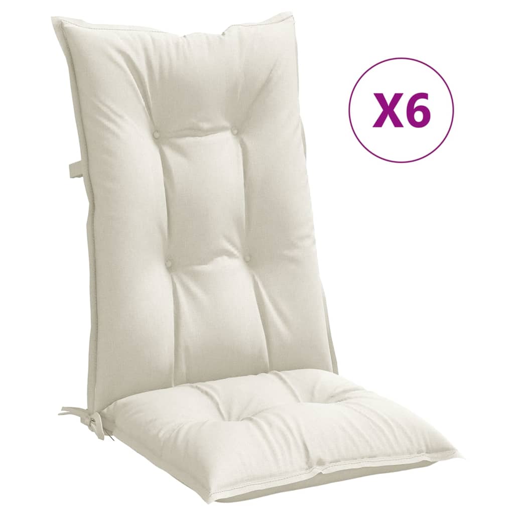 Vidaxl Cojines para Silla Respaldo Alto 6 Uds Color Antracita Melange