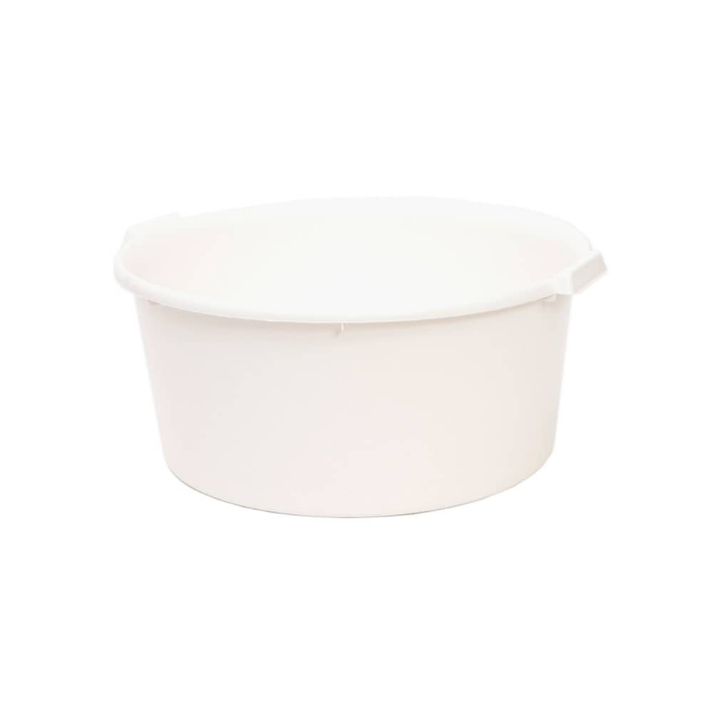 CABLEPELADO - Barreño de plastico Redondo con Asas - Cubo Agua - balde - cubeta - apilable - Cubo Jardin - 20 litros - Blanco