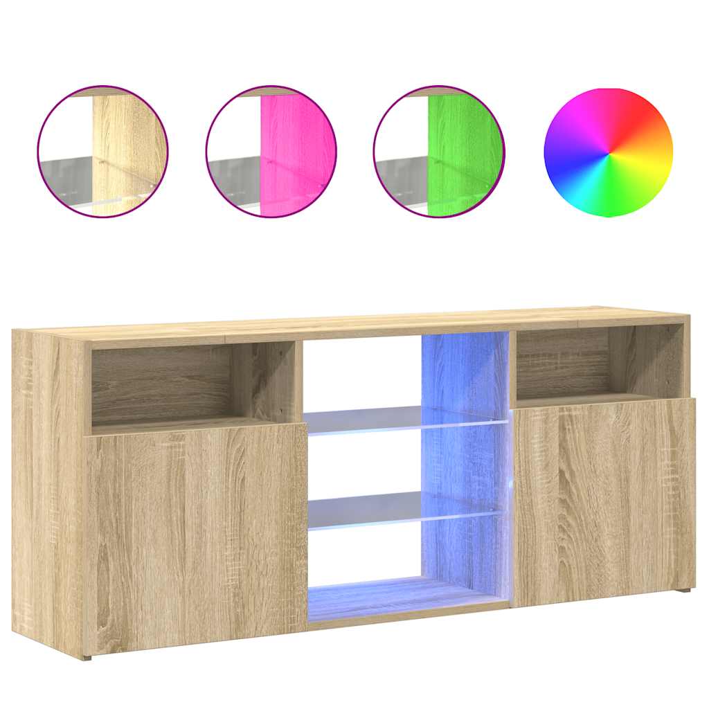 vidaXL Armario TV con luces LED roble Sonoma 120x30x50 cm