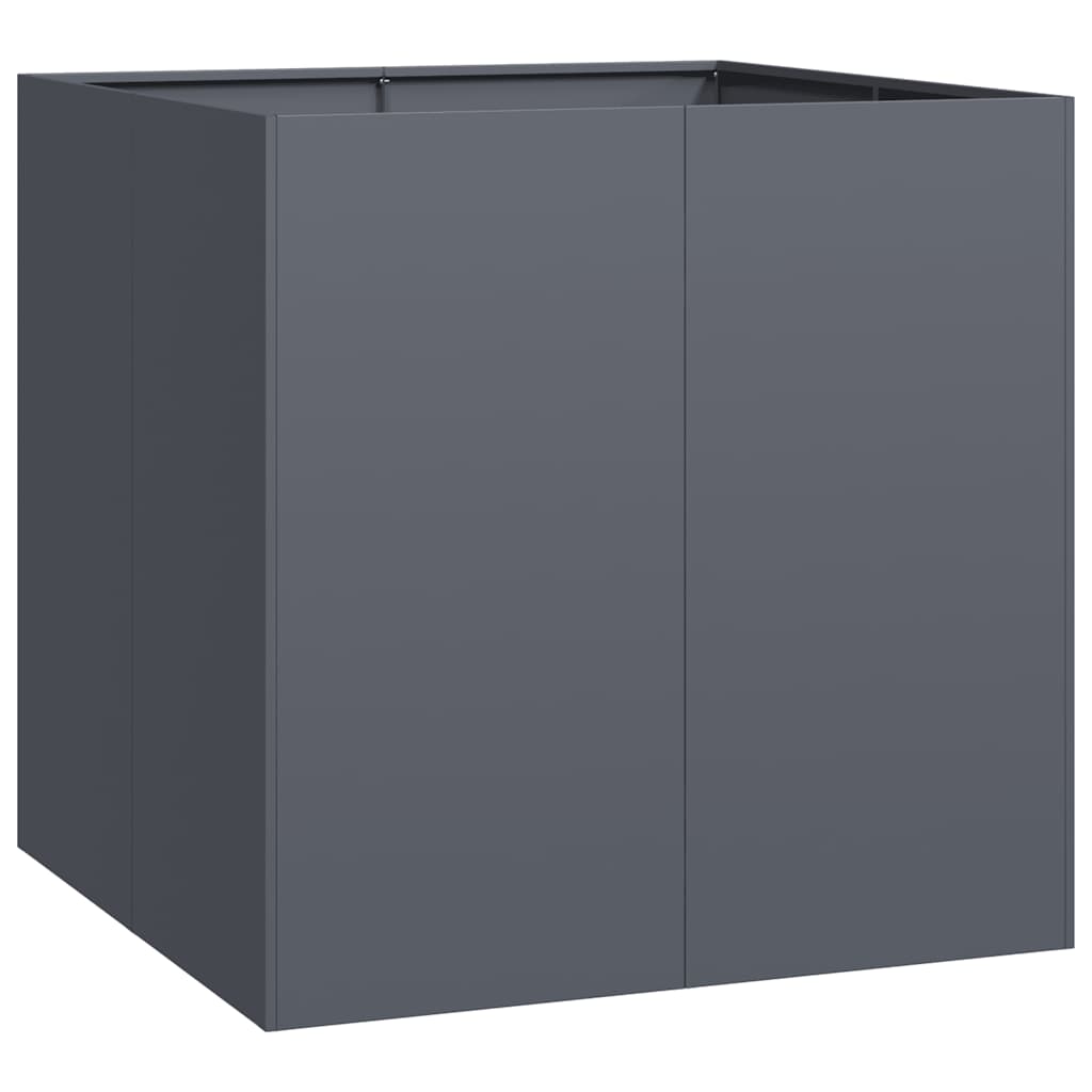 vidaXL Jardinera acero gris antracita 80x80x80 cm
