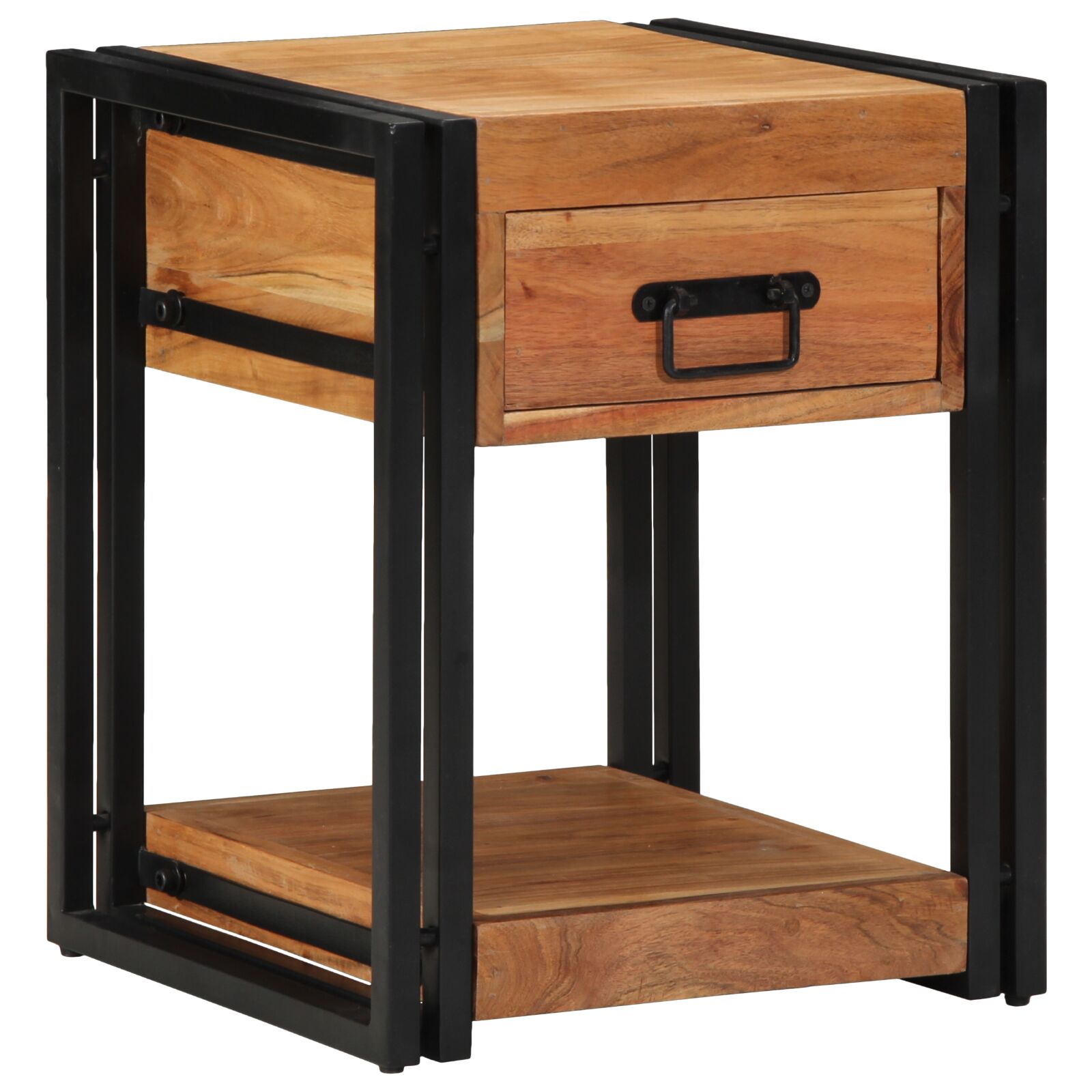 Mesita de Noche vidaXL 40x40x50 cm Madera Sólida de Acacia