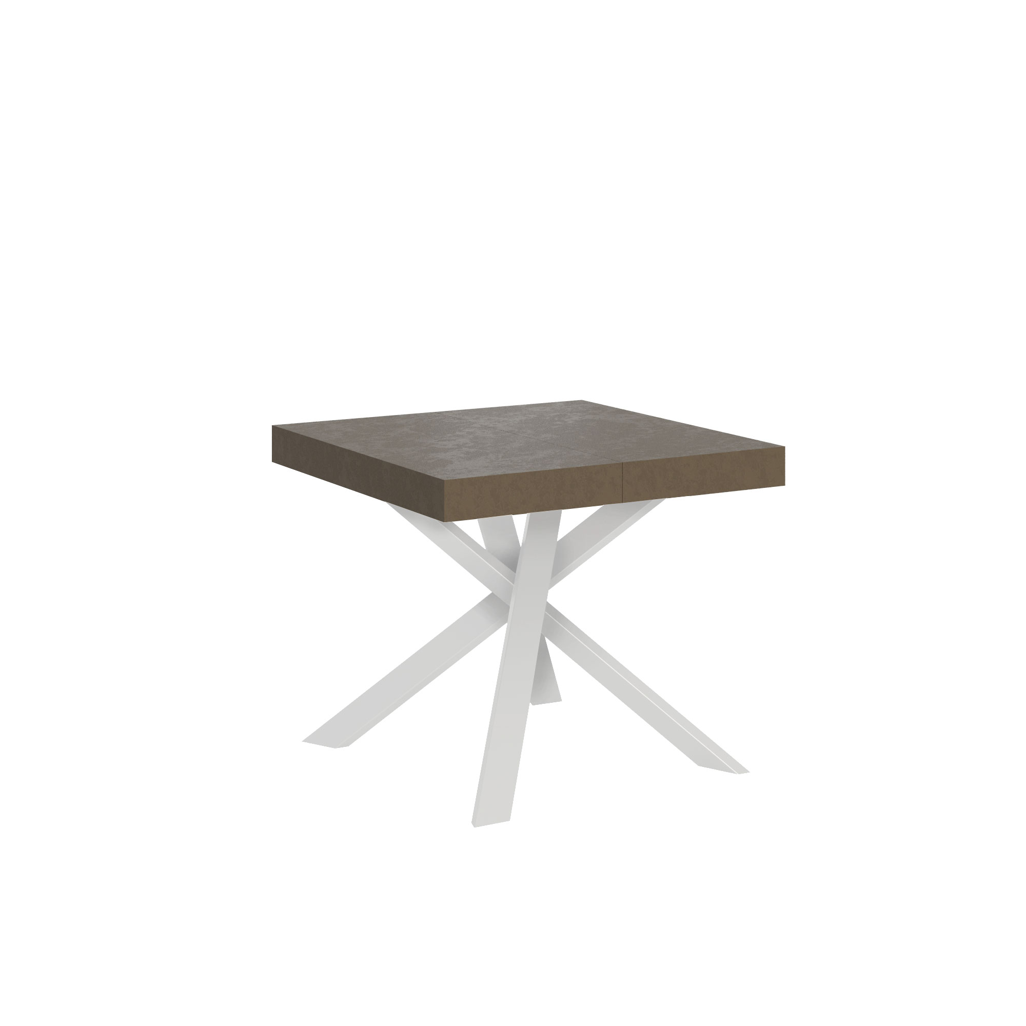 Mesa extensible 90/194x90 cm Clerk gris paloma con patas blancas - Itamoby