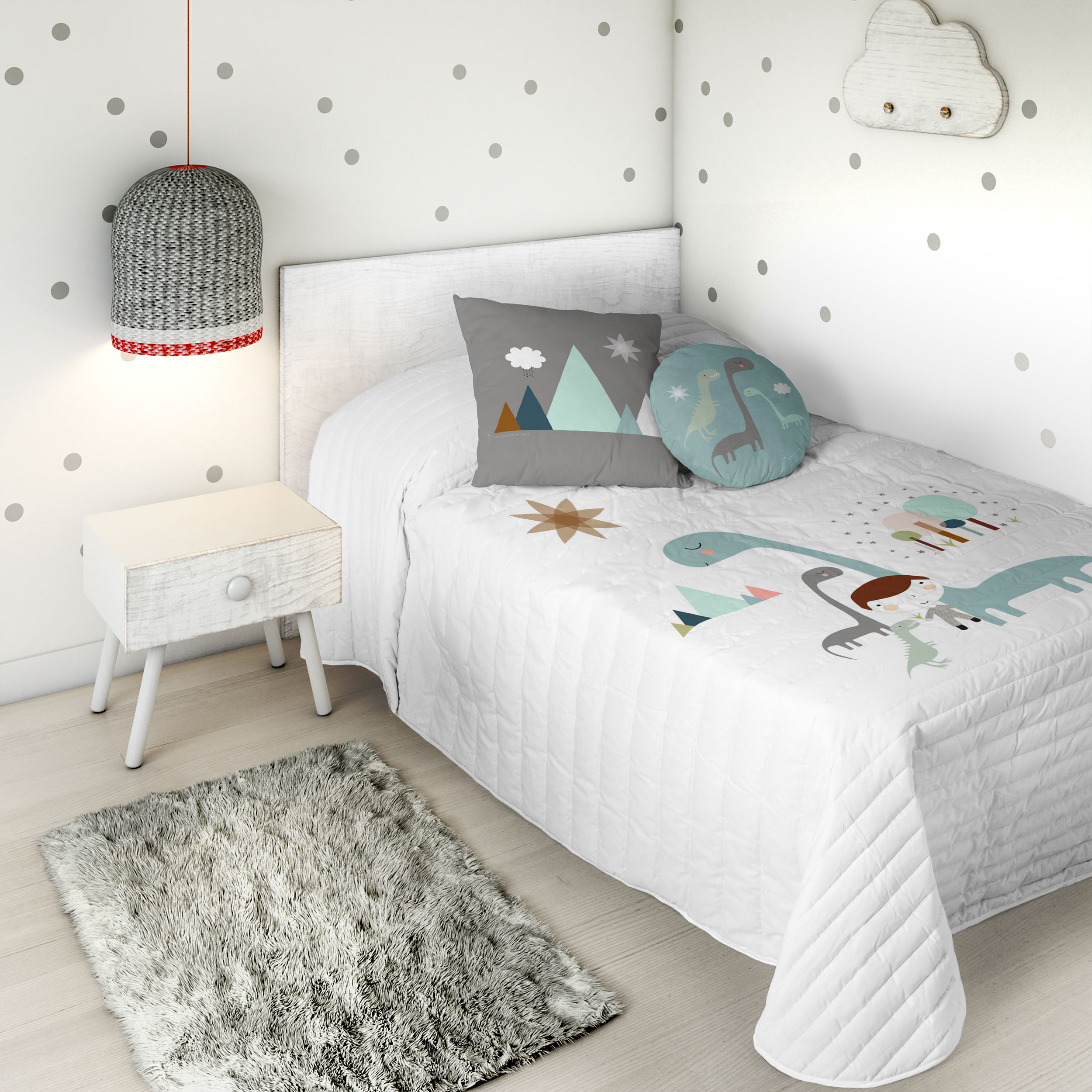 HACIENDO EL INDIO - Colcha Bouti Infantil Estampada 100% Algodón - Relleno 70 gramos -  Cubrecama Ligero Acolchado - Ideal para Primavera y Verano - Disponible para Cama 90/105 cm - Fabricada en España