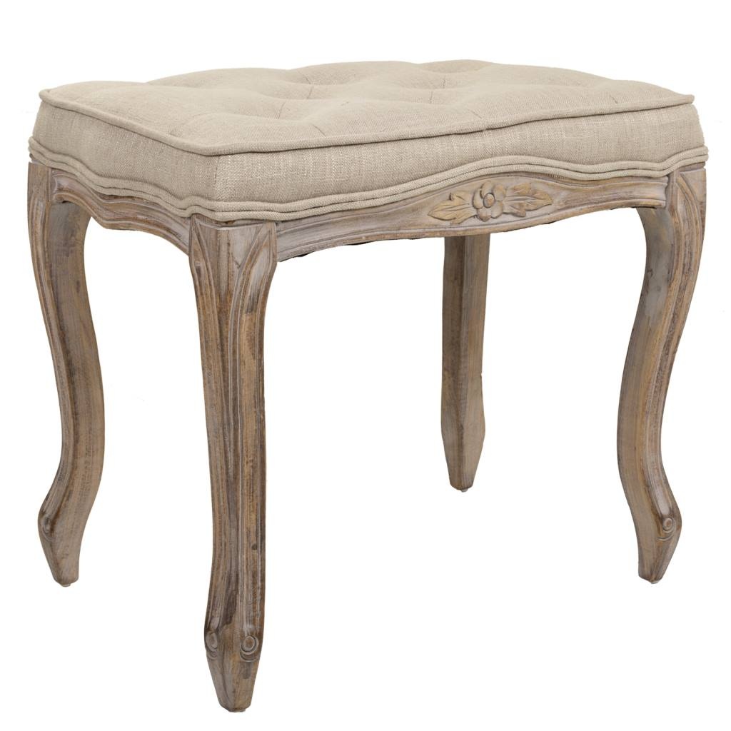 WANDERLUST DECO Banqueta de Madera Tapizada Diseño Elegante 50x36x47h Cm