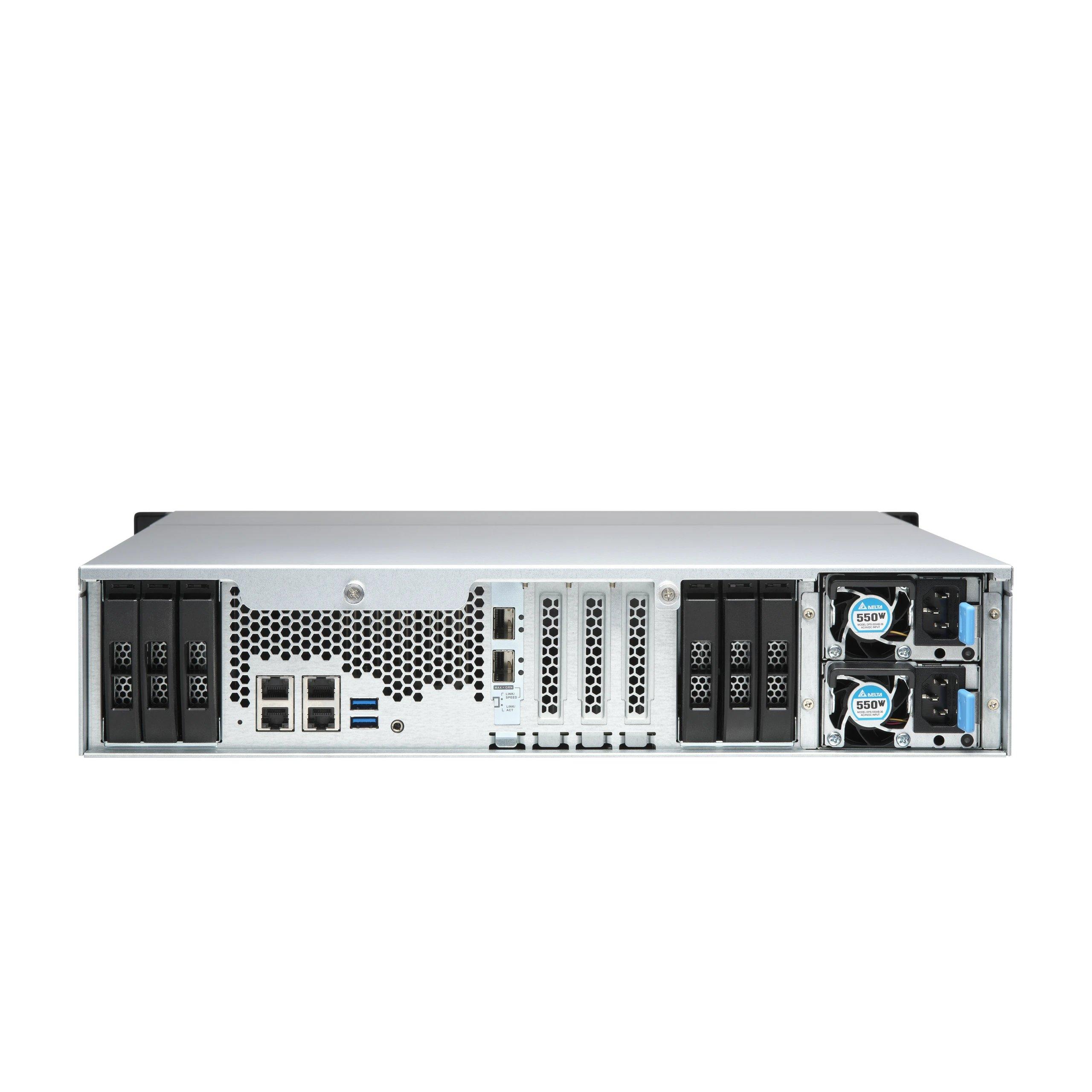 QNAP - Servidor NAS TS-h1886XU-RP-R2 con procesador Intel Xeon D-1622 de 6 MB caché, 32 GB DDR4 ECC y 18 bahías para almacenamiento masivo hasta 294912 GB