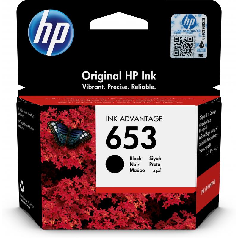 HP 653 1 pieza(s) Original Rendimiento estándar Negro