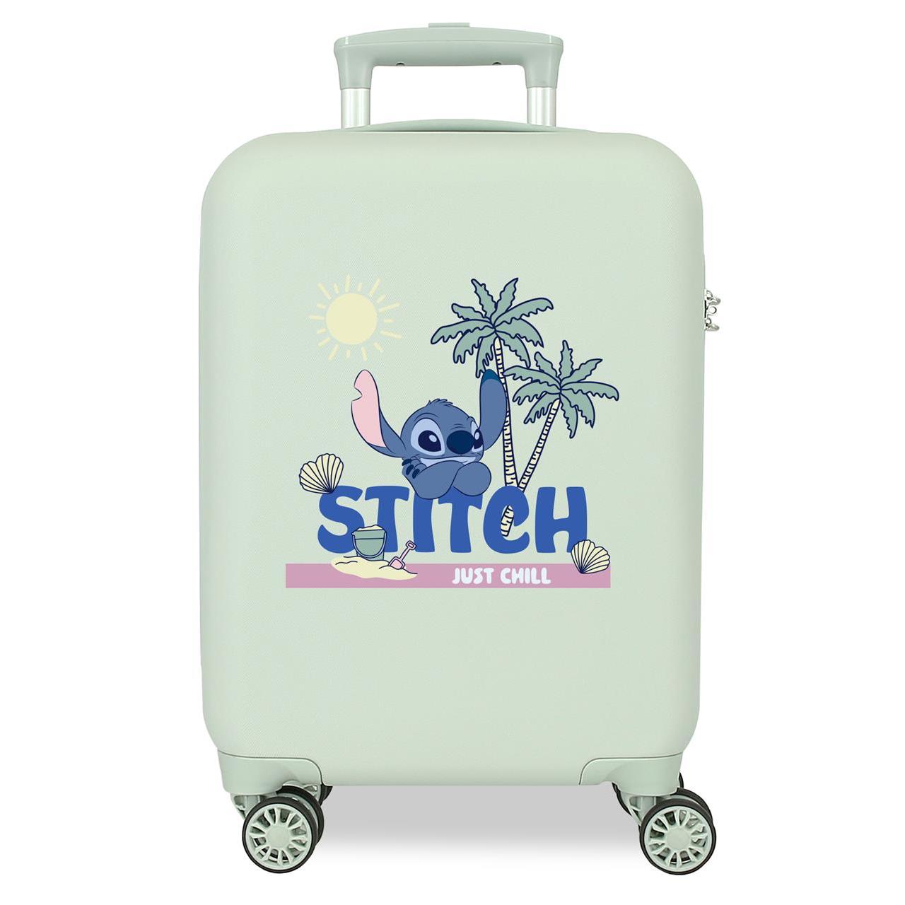 Maleta de cabina Disney Stitch Just chill ABS con capacidad de 33L Menta
