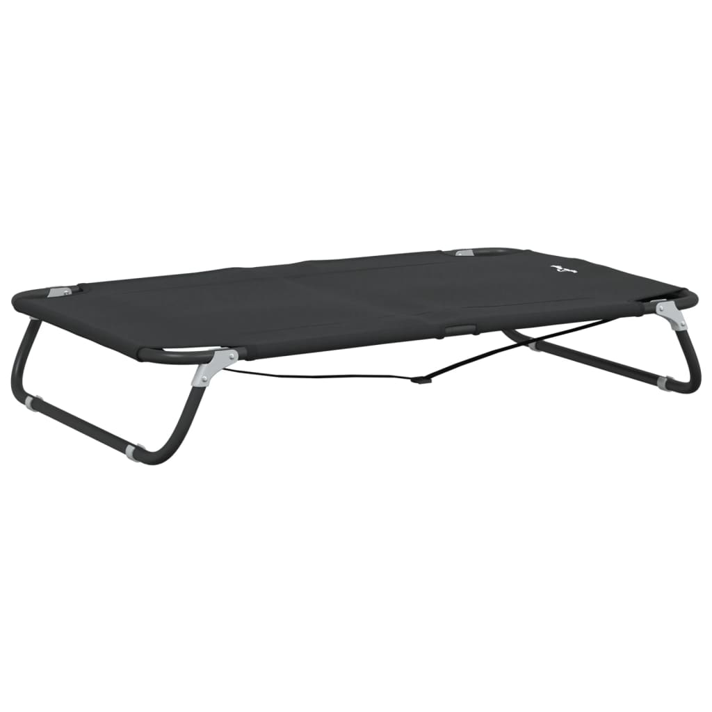 vidaXL Cama para perros plegable tela oxford y acero gris antracita