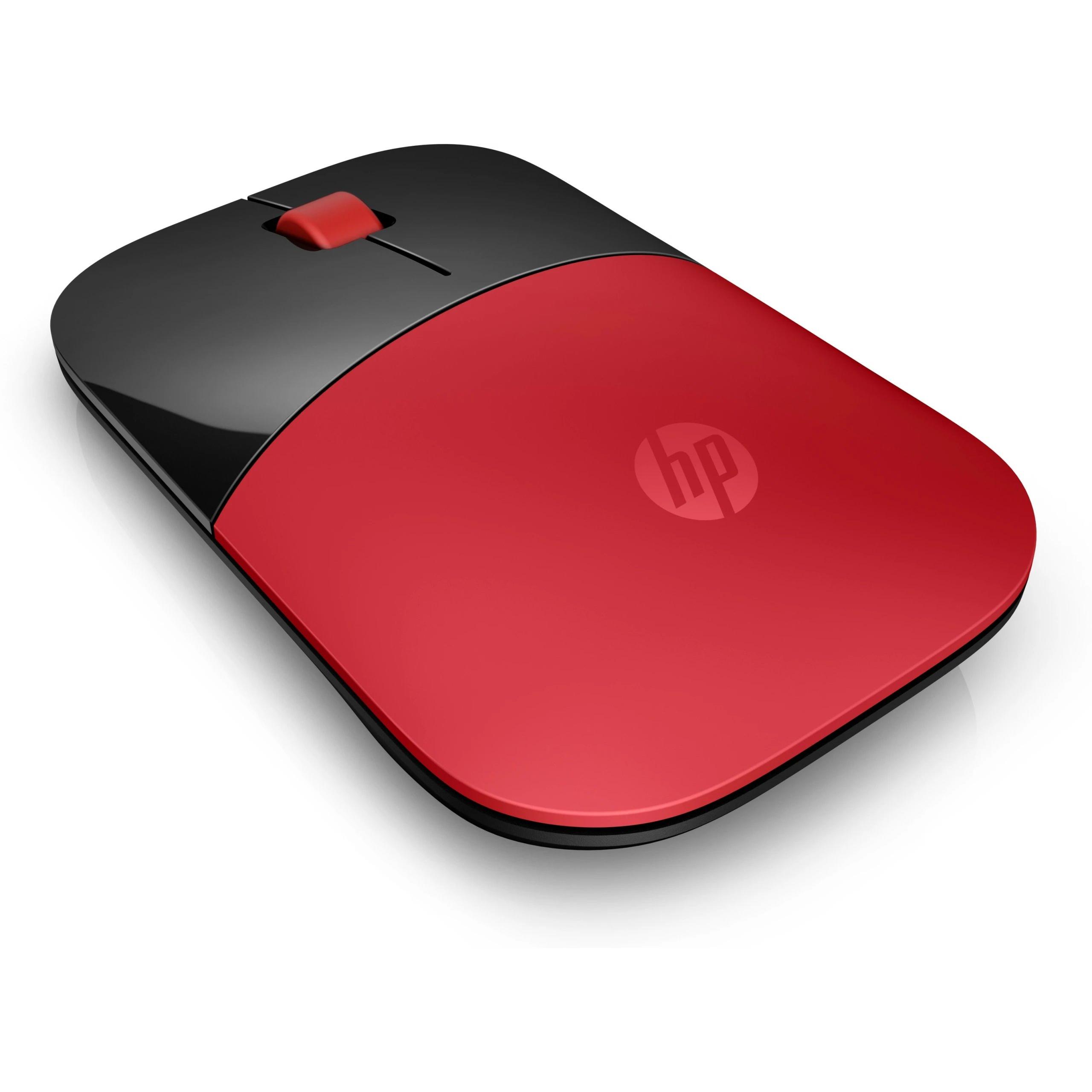 HP - Ratón inalámbrico Z3700 con sensor LED azul 1200 PPP, diseño ambidiestro y ergonómico rojo para Windows, macOS y Chrome OS