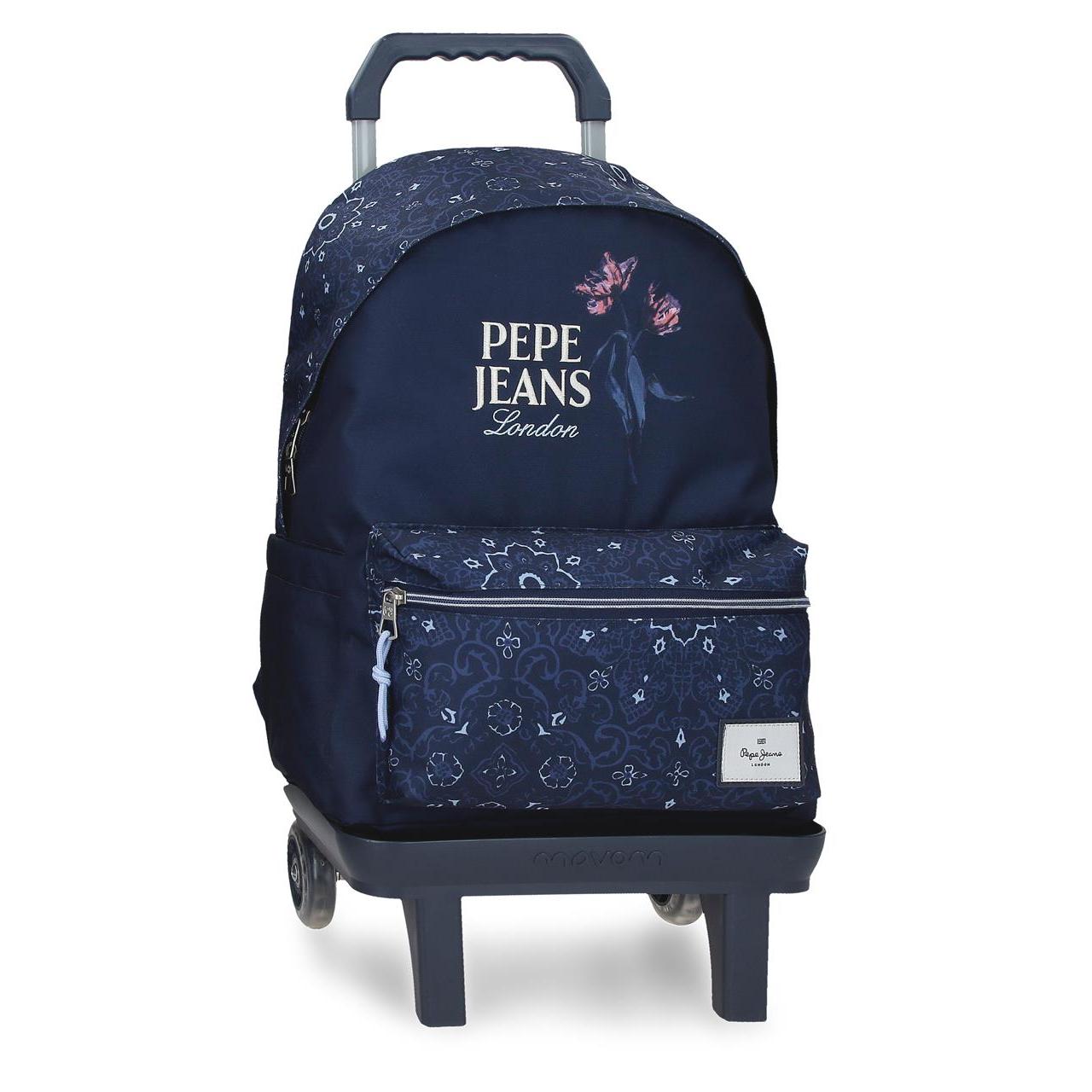 Mochila escolar con carro Pepe Jeans Lenay 31x44x18cm Marino