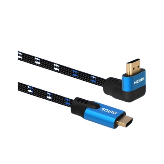 Savio CL-147 Kabel HDMI v2.1, ktowy,1.8m, mied, oplot baweniany, metalowe wtyczki cable HDMI 1,8 m HDMI tipo A (Estándar) Negro, Azul