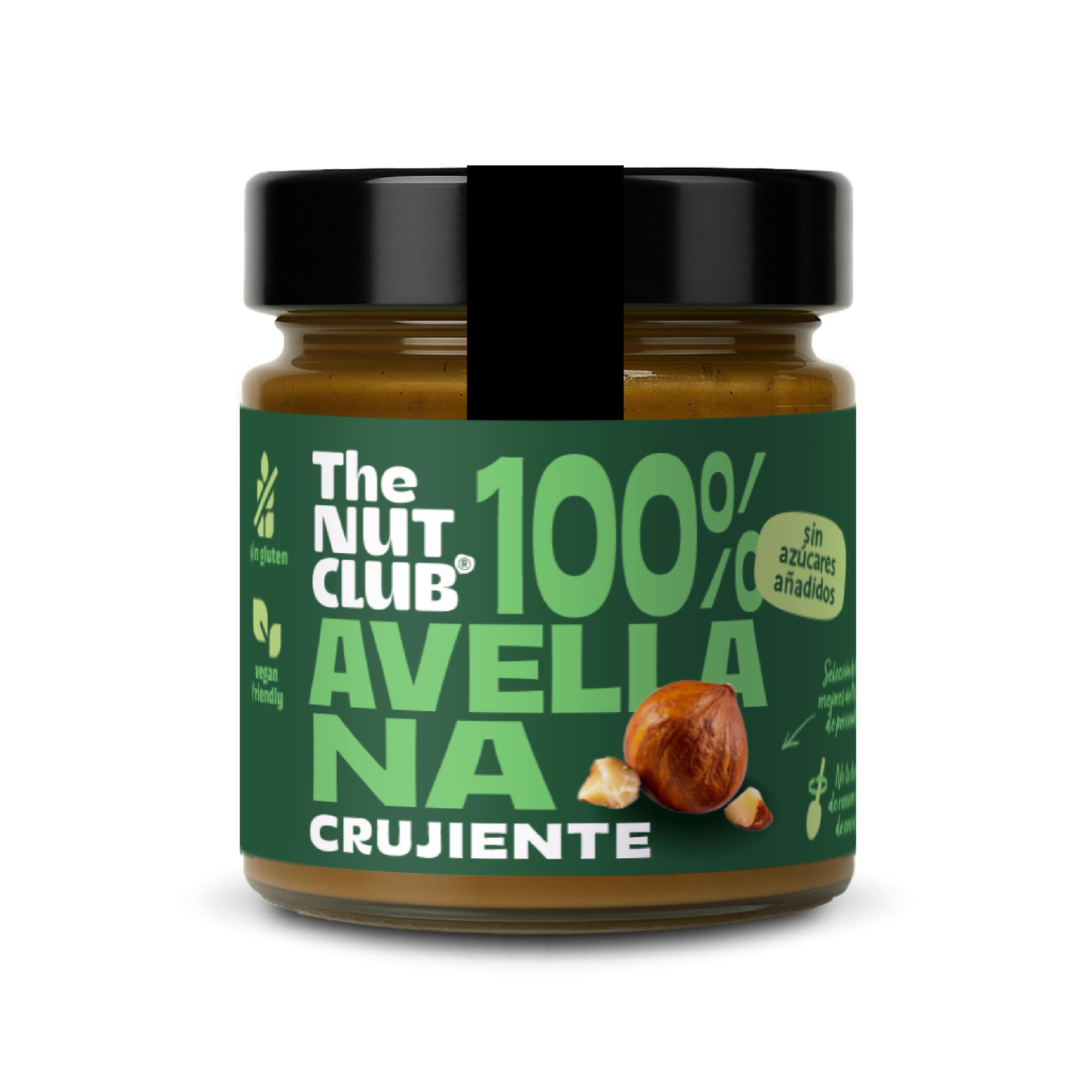 The Nut Club Crema de avellanas crujiente, sin gluten, vegana, sin azúcares añadidos. 180g The Nut Club