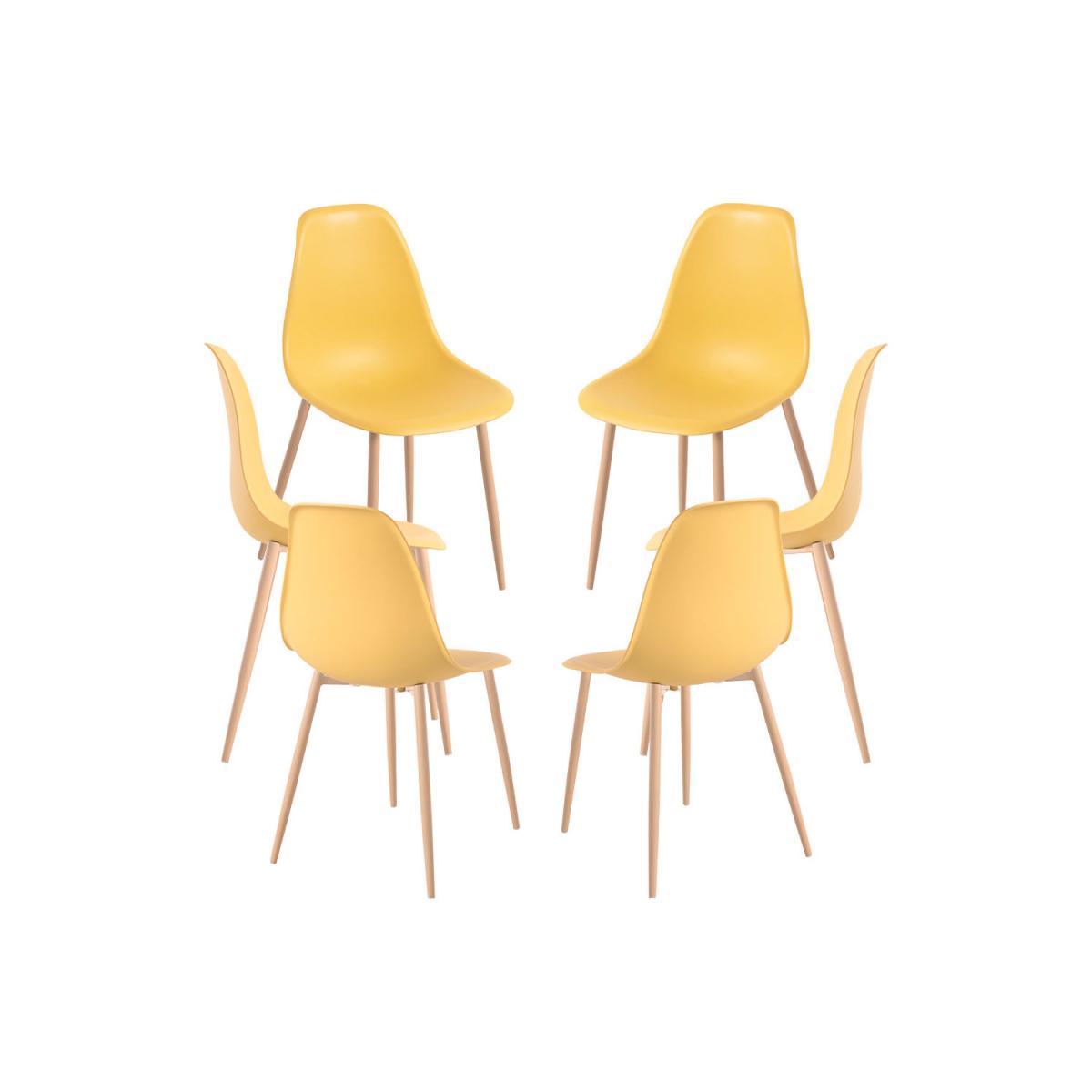 Regalos Miguel - Packs Sillas Comedor - Pack 6 Sillas Mykle - Amarillo