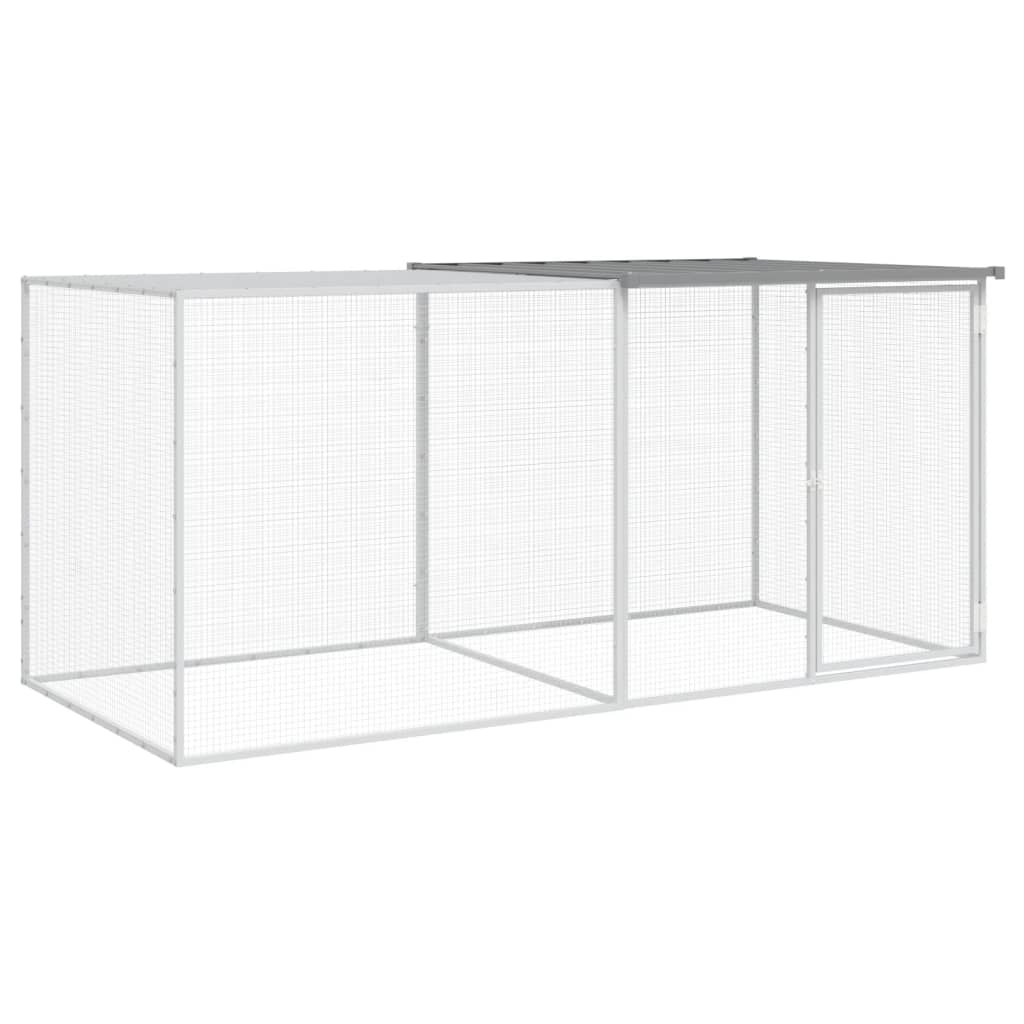 vidaXL Gallinero con Techo Jaula de Gallinas Caseta Acero Galvanizado Color Antracita,  Gris claro, y mas