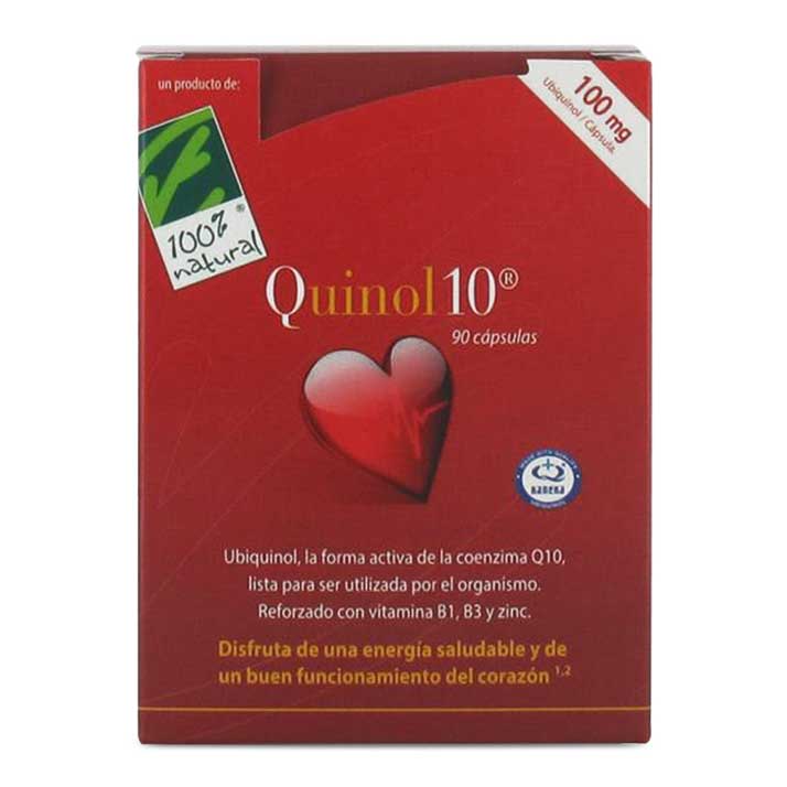 100% Natural Quinol10-100Mg. 90 Cap 100Mg De Ubiquinol (En Blister)