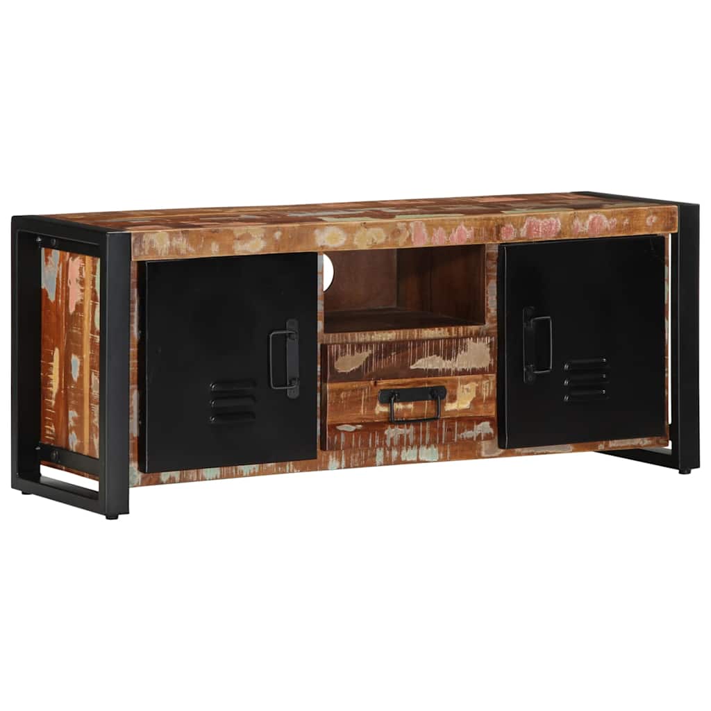 vidaXL Mueble de TV 100x30x40 cm en material Madera maciza de mango rugosa/madera maciza reciclada | almacenamiento funcional diseño moderno para baño dormitorio sala