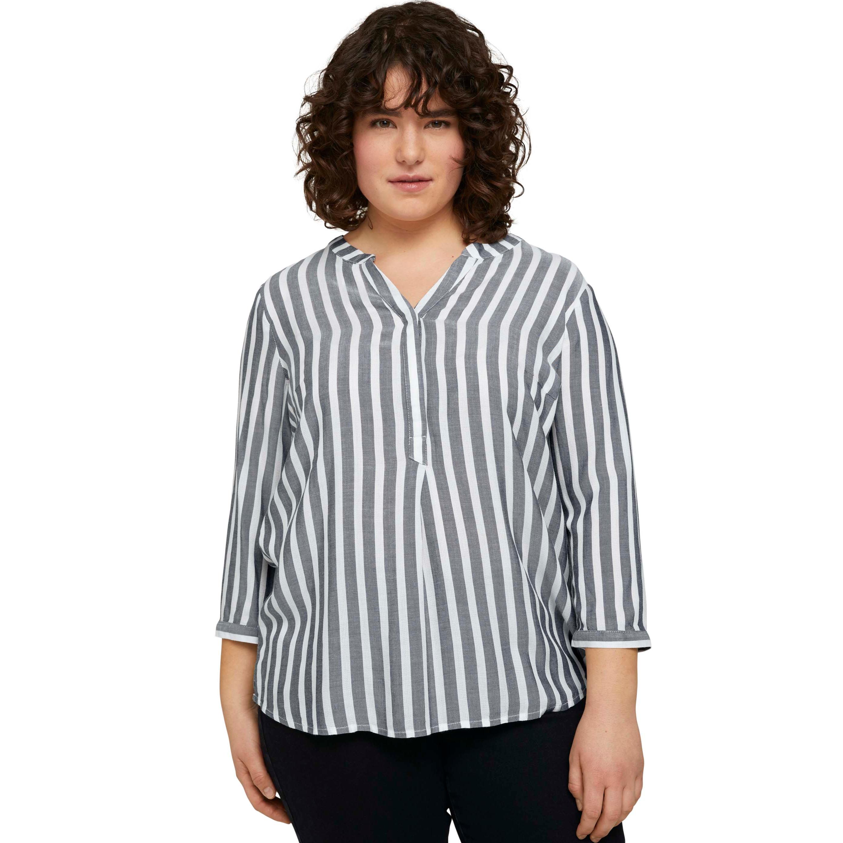 TOM TAILOR Blusa de mujer con rayas y mangas francesa