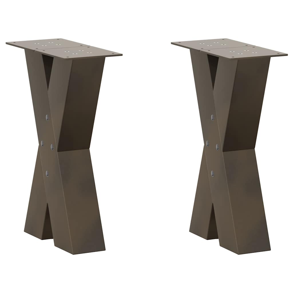 vidaXL Patas para mesa de centro en forma de X (2 unidades) 28 x (42-43) cm, acero