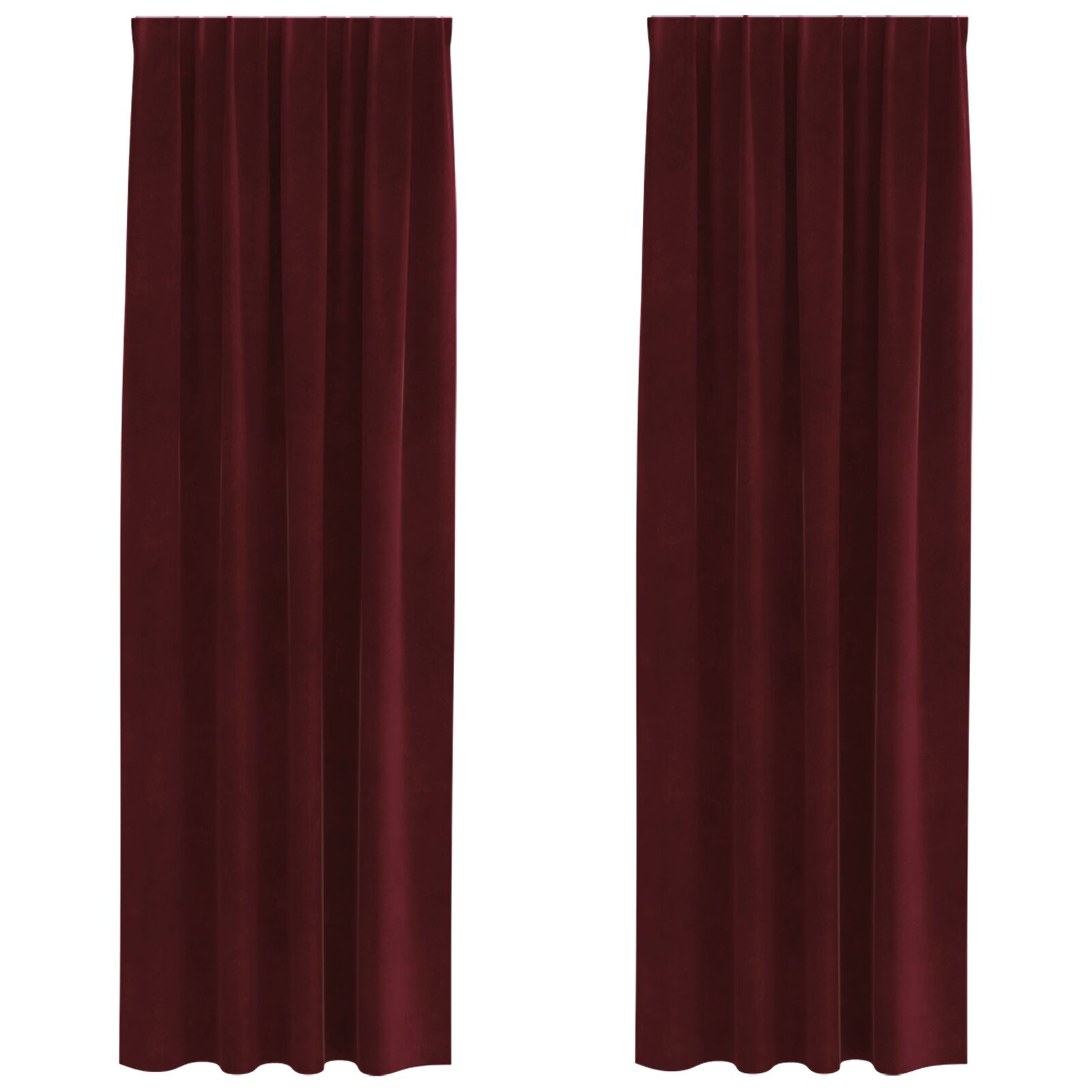 Cortinas Blackout vidaXL con cinta superior 2 piezas borgoña de terciopelo