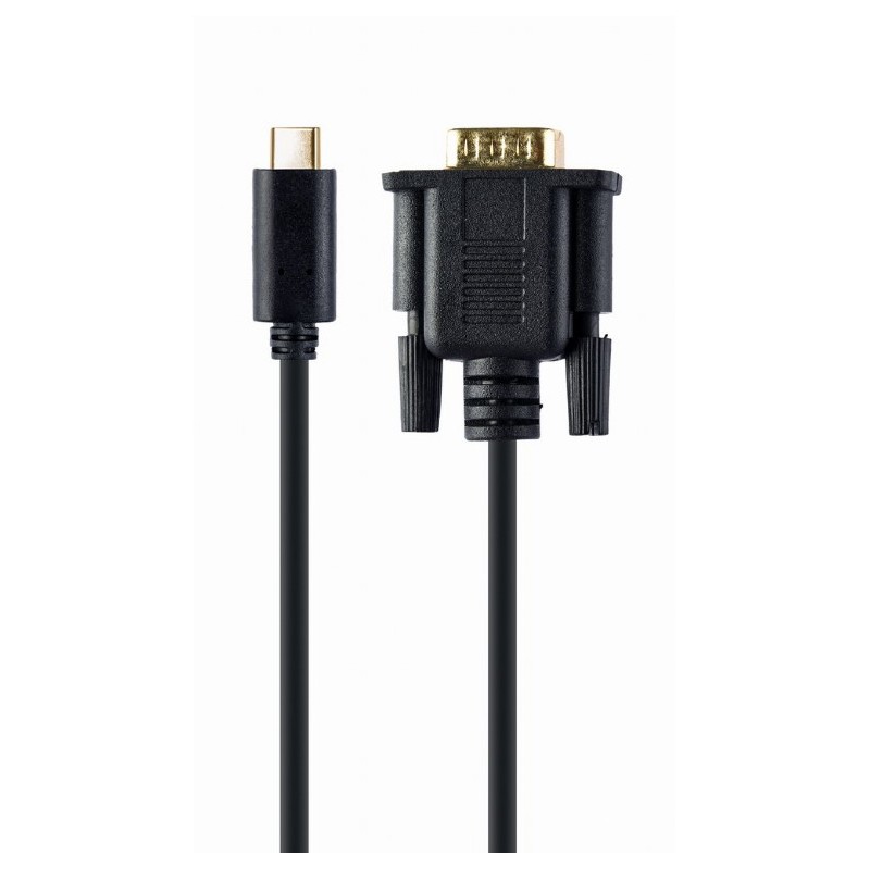 Gembird - A-CM-VGAM-01 adaptador de cable de vídeo 2 m USB C VGA (D-Sub) Negro A-CM-VGAM-01