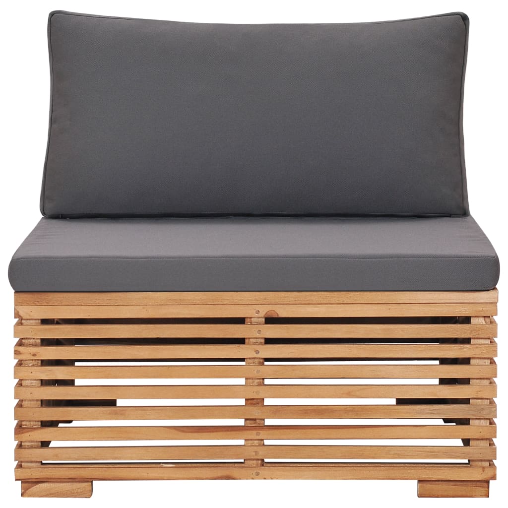 Vidaxl Sofá Central de Jardín Teca Crema Gris Oscuro 69.5x69.5x60cm