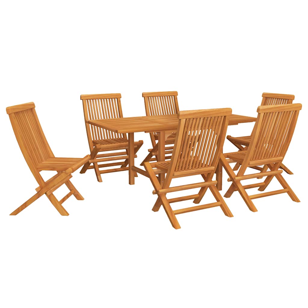 vidaXL Conjunto de comedor de jardín 7 piezas madera maciza de teca